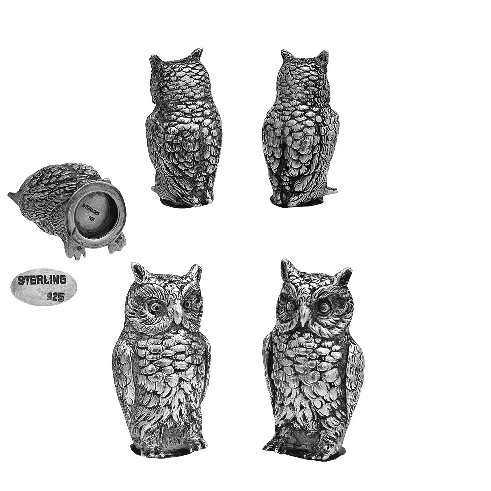 Sterling Silver Owl Pepper Pot 1930